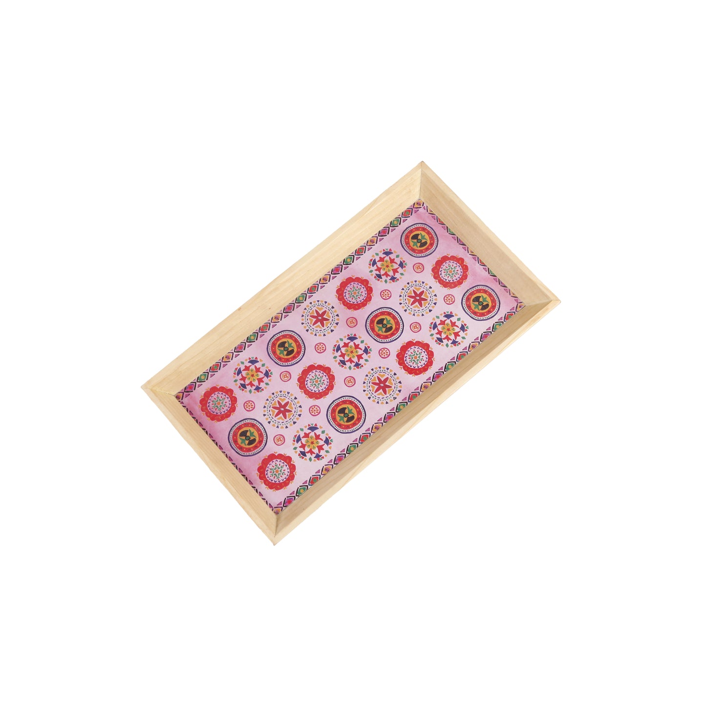 A Tiny Mistake Rangoli Rectangle Wooden Serving Tray, 35 x 20 x 2 cm