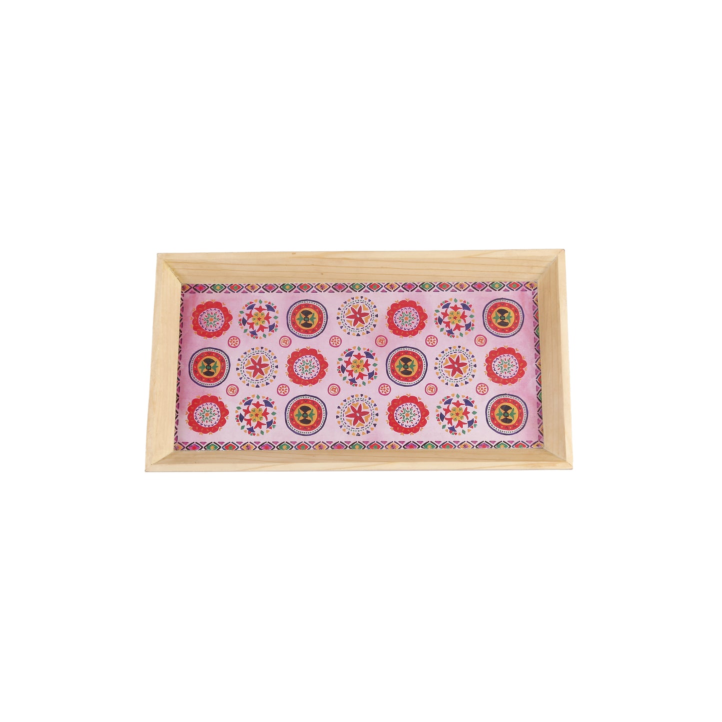 A Tiny Mistake Rangoli Rectangle Wooden Serving Tray, 35 x 20 x 2 cm