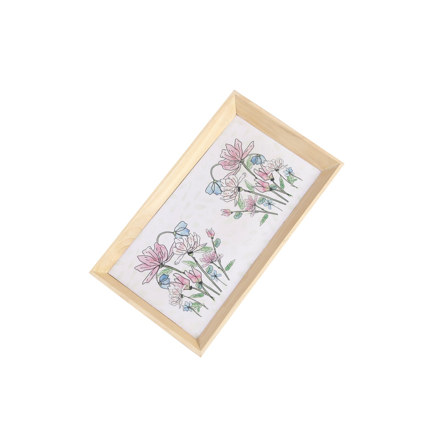 A Tiny Mistake Daisies Rectangle Wooden Serving Tray, 35 x 20 x 2 cm