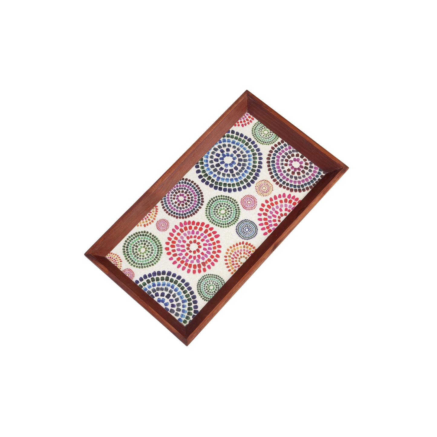 A Tiny Mistake Mandala Rectangle Wooden Serving Tray, 35 x 20 x 2 cm