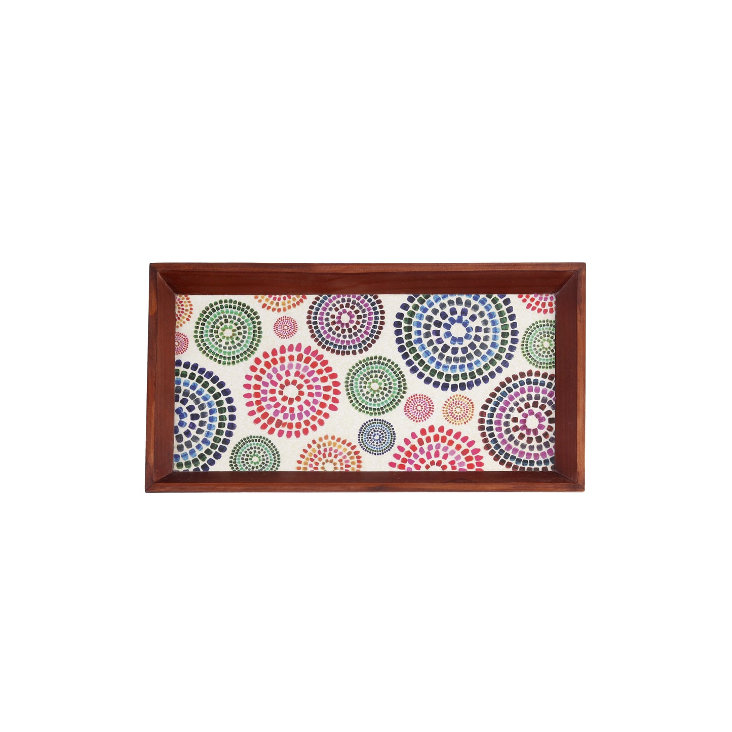 A Tiny Mistake Mandala Rectangle Wooden Serving Tray, 35 x 20 x 2 cm