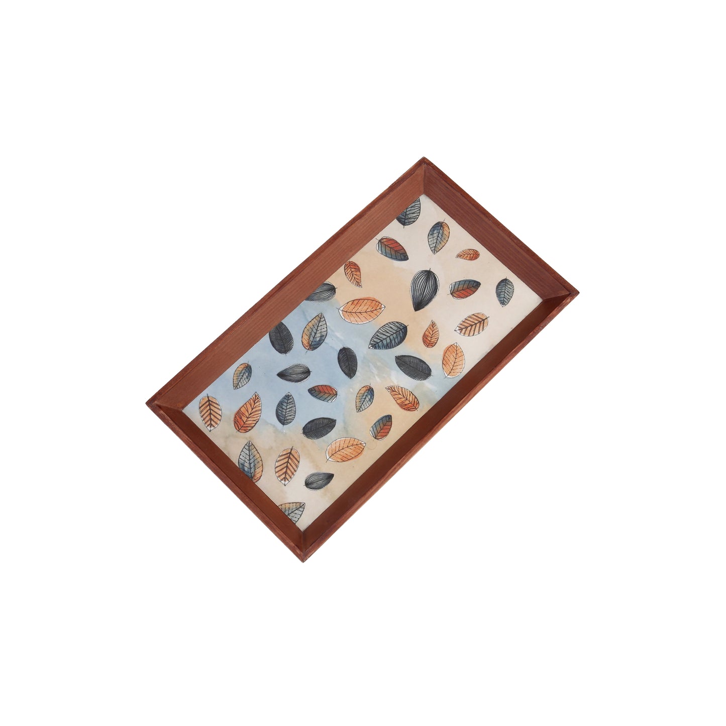 A Tiny Mistake Fall Leaves Rectangle Wooden Serving Tray, 35 x 20 x 2 cm