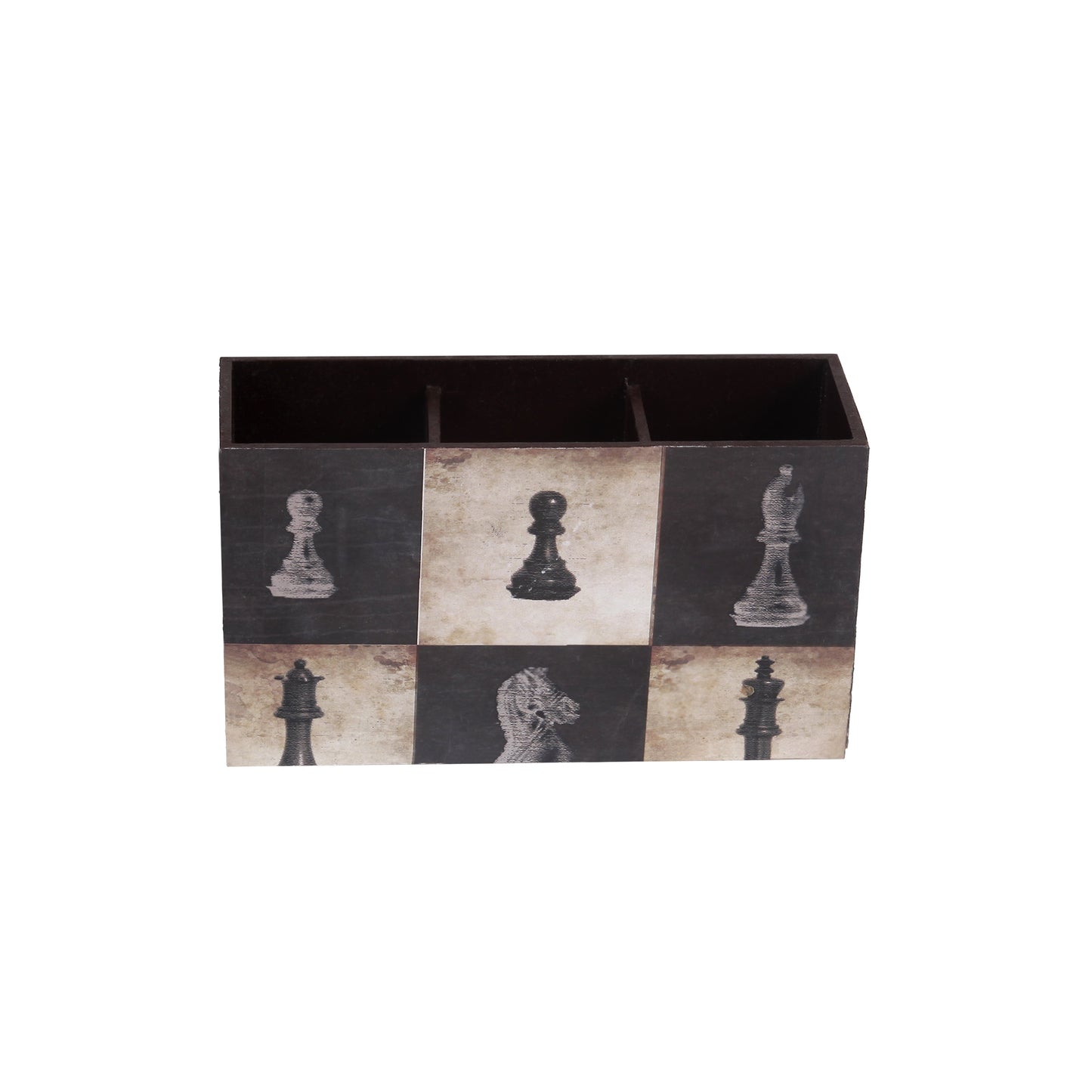 A Tiny Mistake Chess Wooden Cutlery Holder, 18 x 10 x 6.5 cm