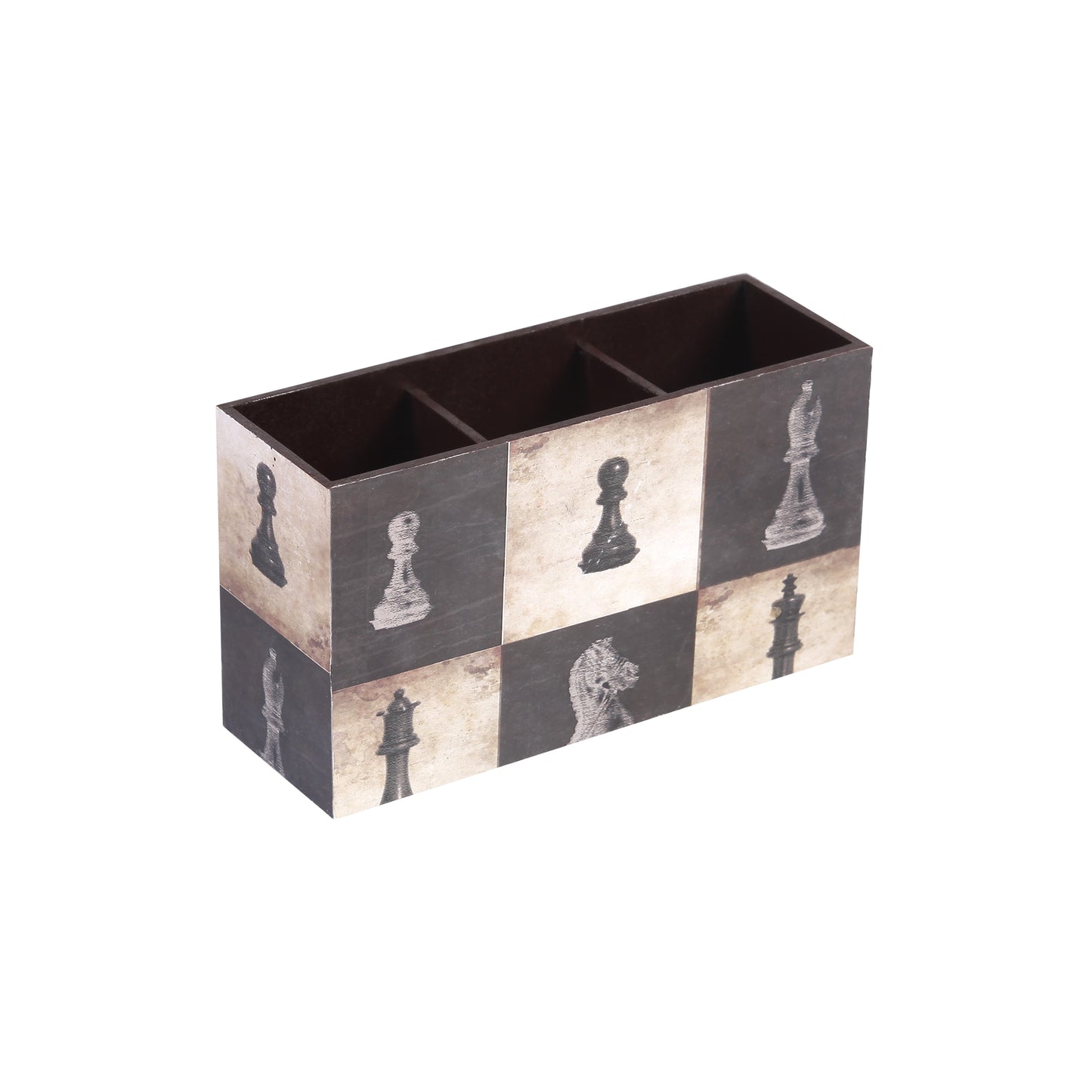 A Tiny Mistake Chess Wooden Cutlery Holder, 18 x 10 x 6.5 cm