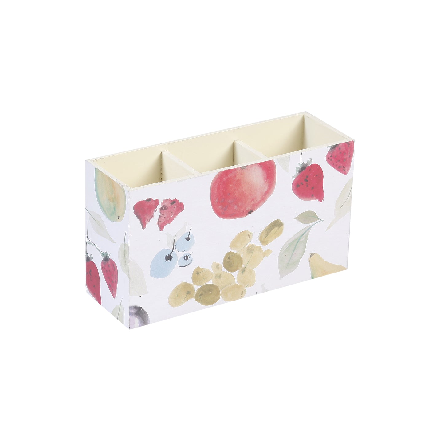 A Tiny Mistake Assorted Fruits Wooden Cutlery Holder, 18 x 10 x 6.5 cm