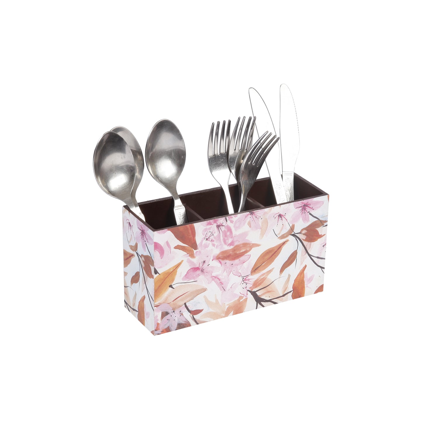 A Tiny Mistake Lily of the Valley Wooden Cutlery Holder, 18 x 10 x 6.5 cm