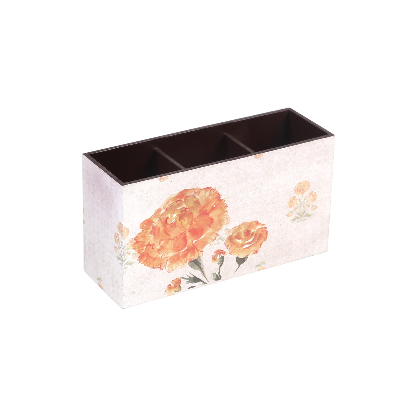 A Tiny Mistake Marigold Wooden Cutlery Holder, 18 x 10 x 6.5 cm