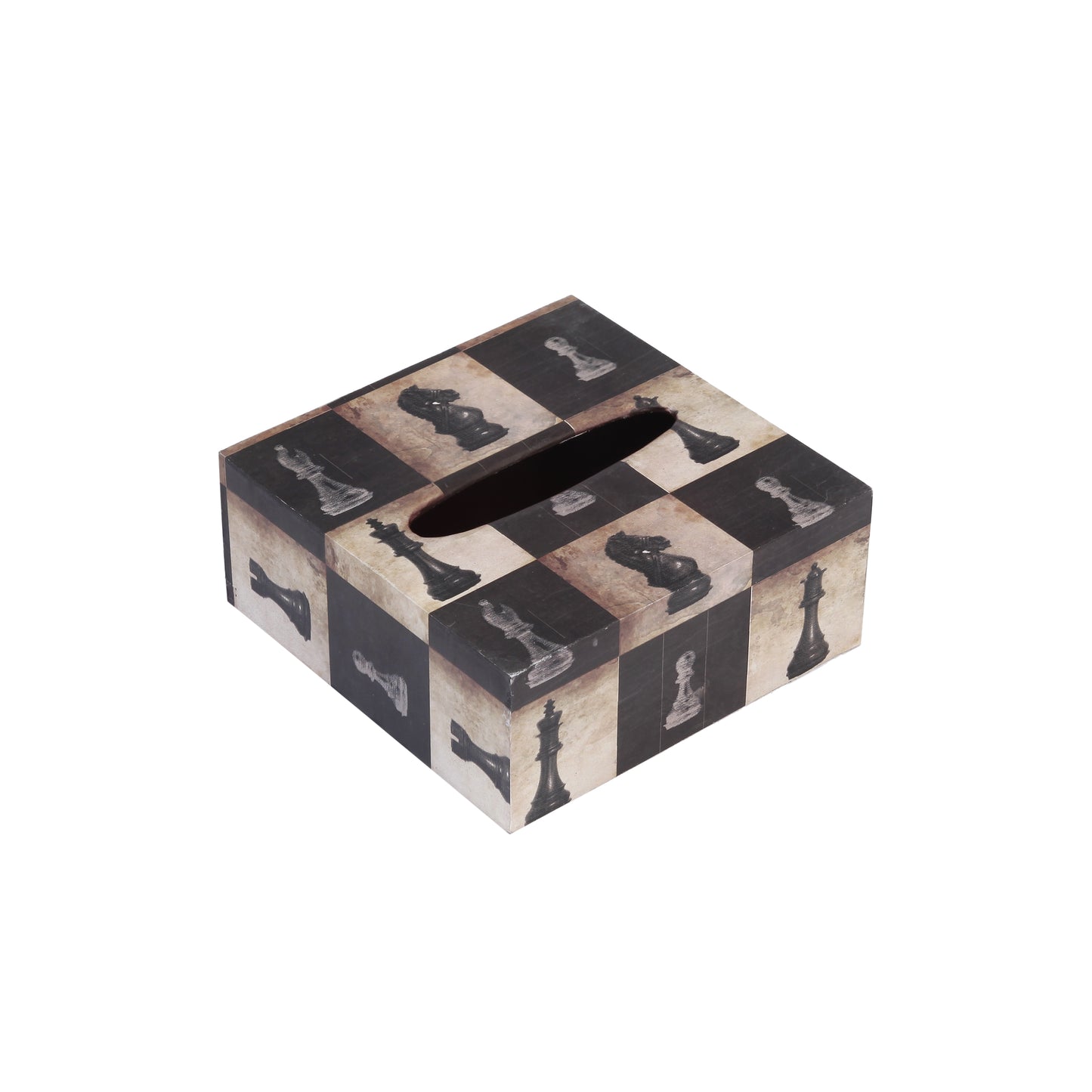 A Tiny Mistake Chess Square Tissue Box, 26 x 13 x 8 cm