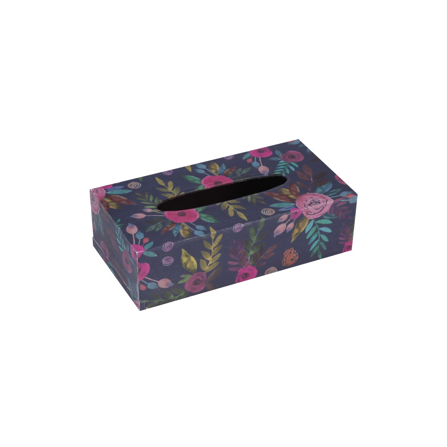 A Tiny Mistake Blue Floral Pattern Rectangle Tissue Box, 26 x 13 x 8 cm