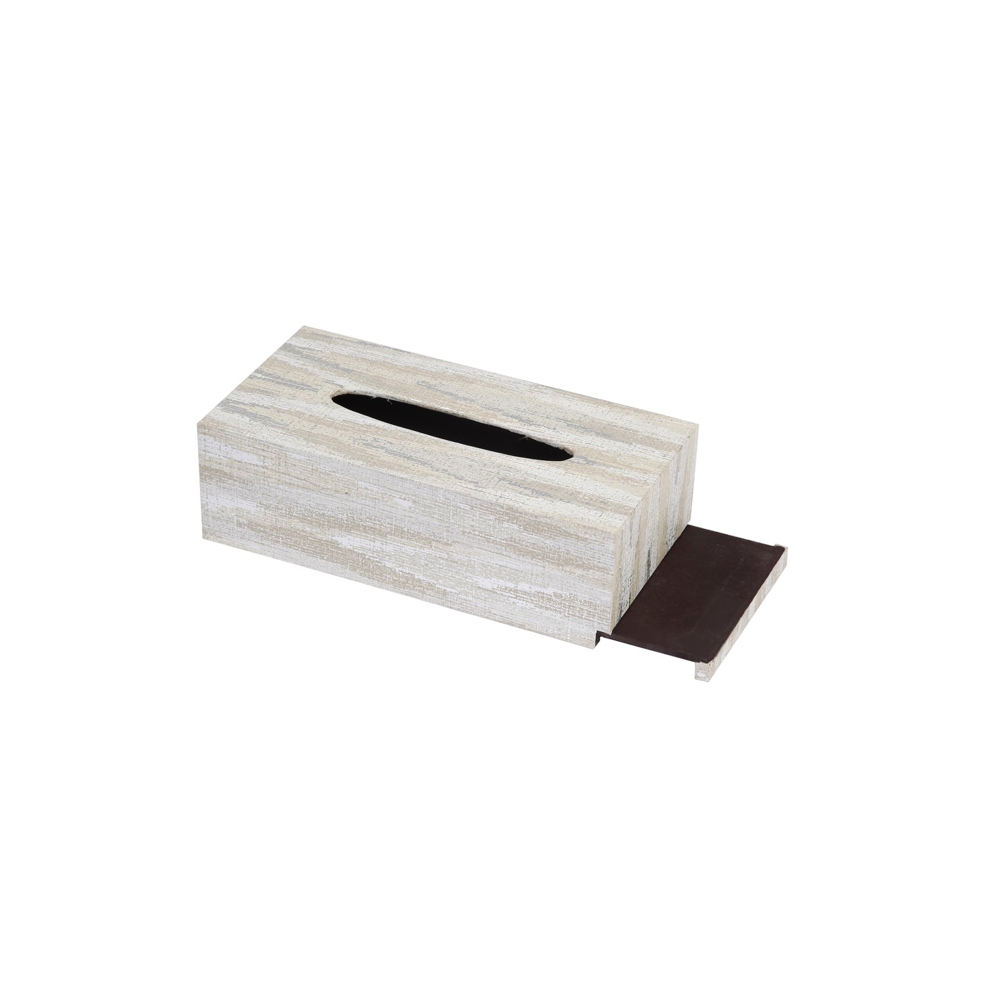 A Tiny Mistake Metallic Chevron Rectangle Tissue Box, 26 x 13 x 8 cm