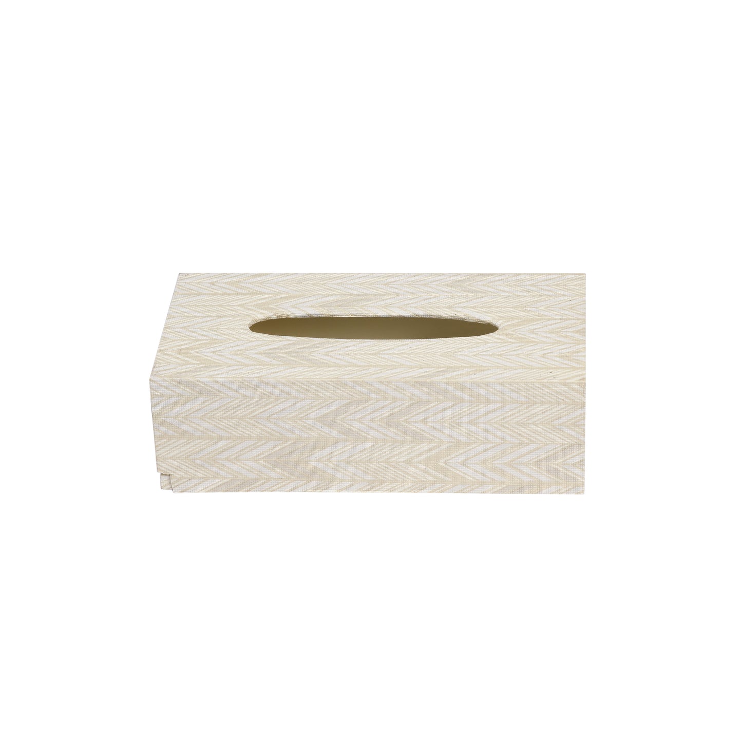 A Tiny Mistake Golden Herringbone Rectangle Tissue Box, 26 x 13 x 8 cm