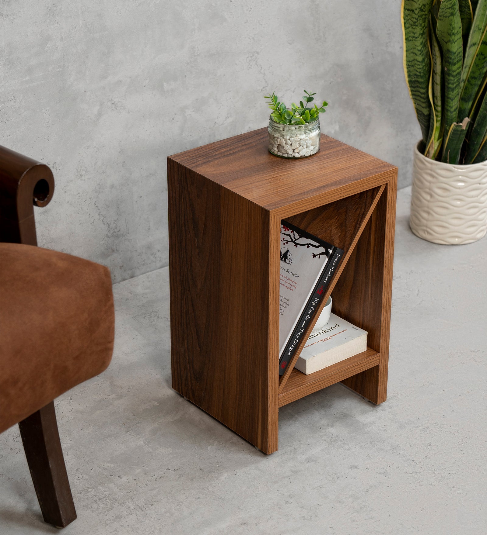 End Table with 2 Shelves - small side table, minimalist nightstand
