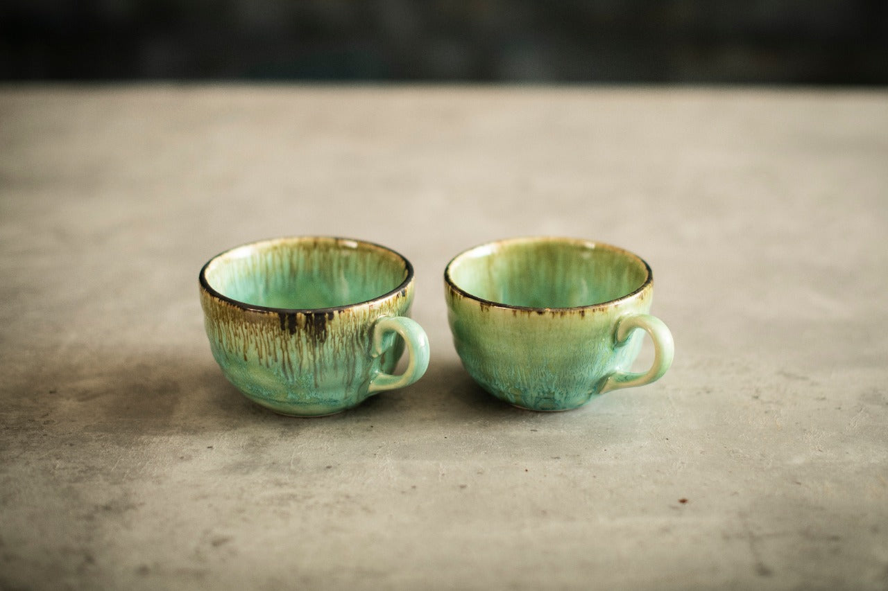 A Tiny Mistake Teal Hues Studio Ceramic Mugs Set of 2