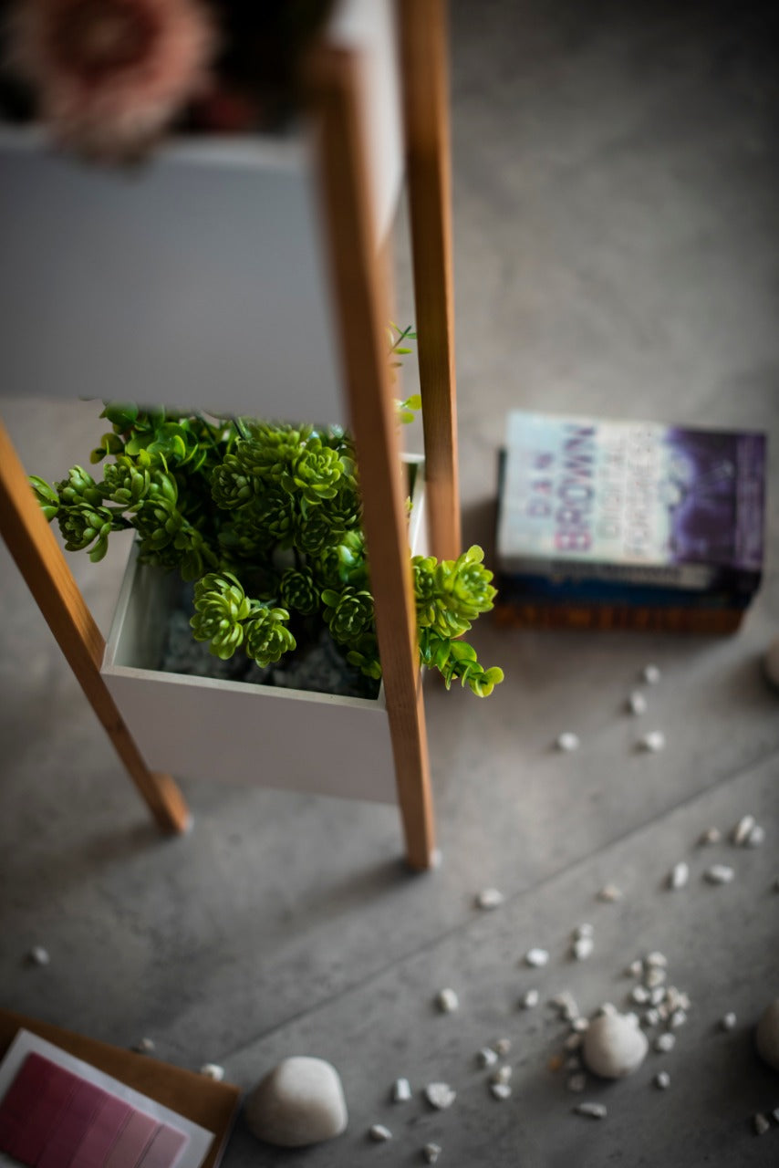 Wooden Planter Stand at Two Levels