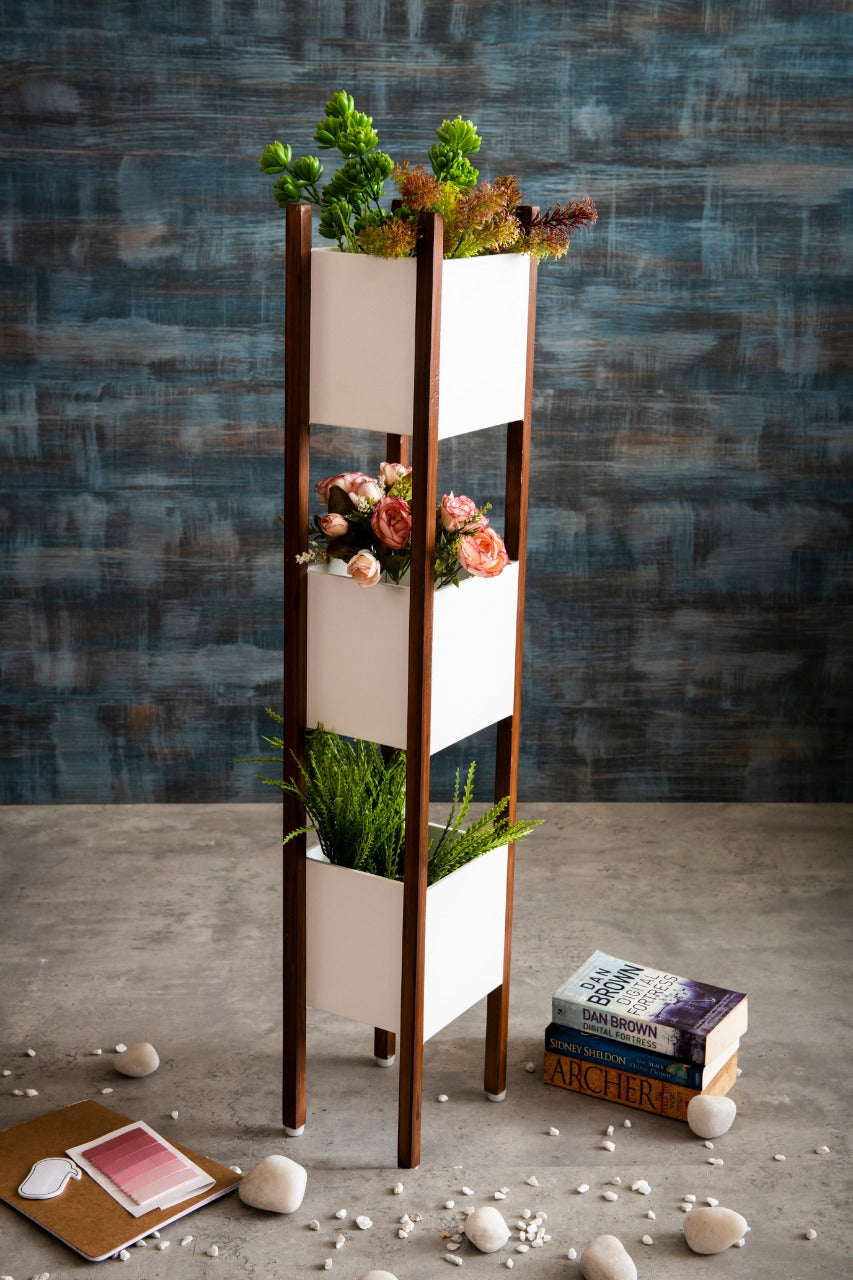 Wooden Planter Stand at Three Levels