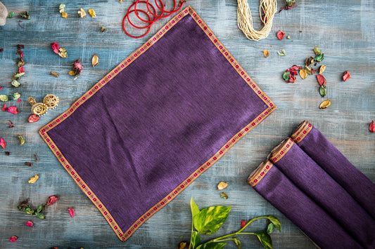 A Tiny Mistake Set of 4 Red Border and Purple Table Mats