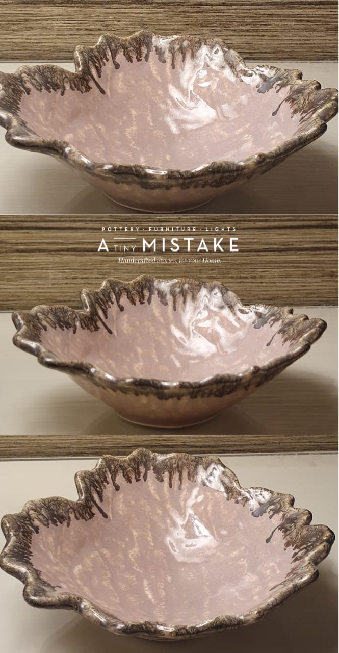 A Tiny Mistake Pink Uneven Decorative Ceramic Serving Bowl
