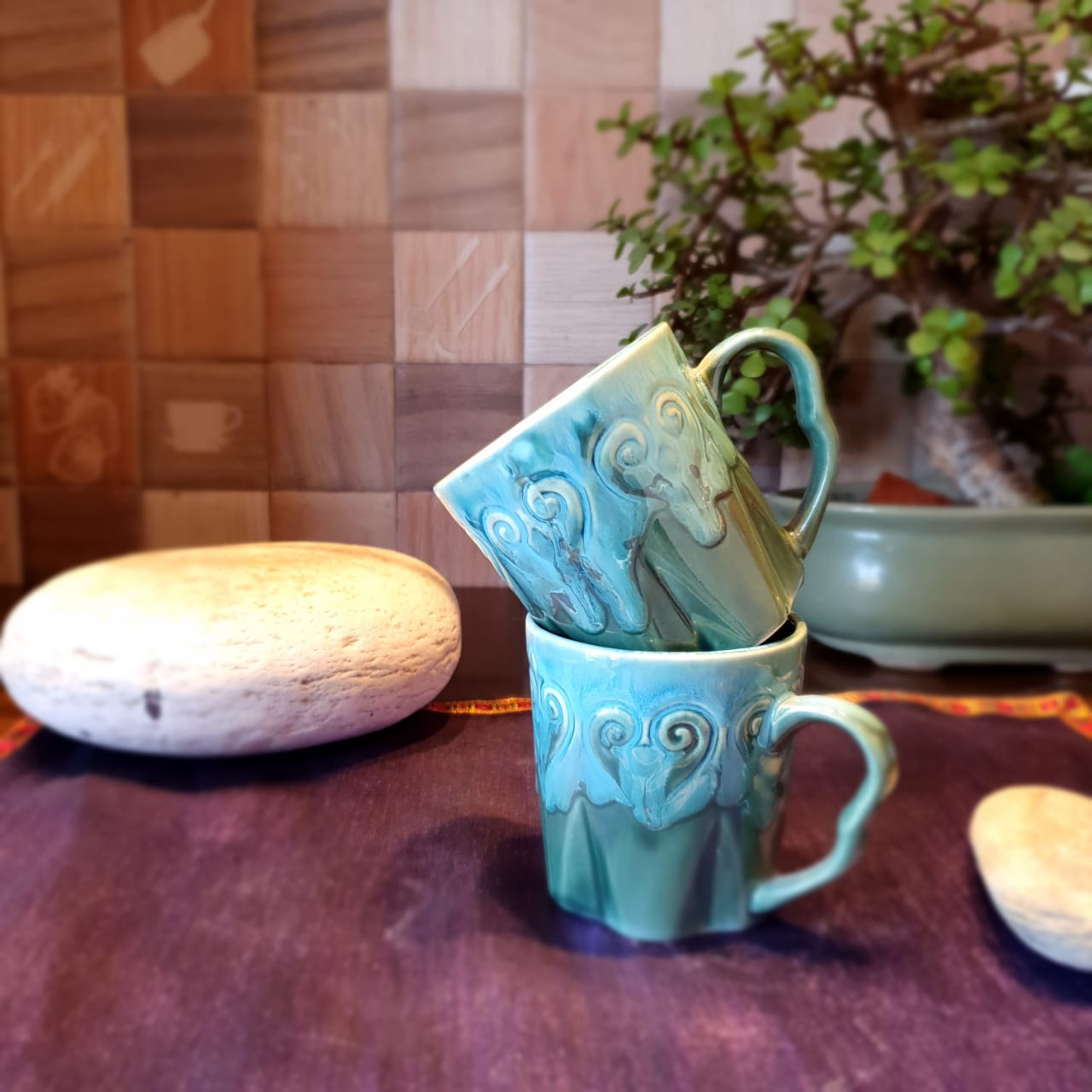 Little Hearts Ceramic Mugs, Set of 2, Coffee and Tea Mugs, Soup Mugs 170 Ml Each, Set of 2 Tea Cups
