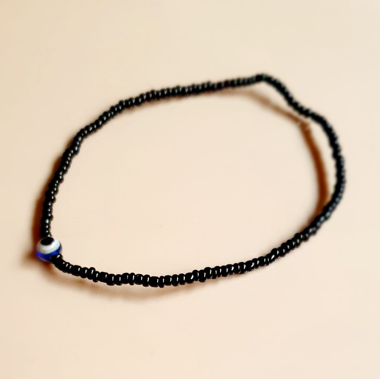 Silver Black Beads Evil Eye Bracelet - The Colourful Aura in 2024 | Evil  eye bracelet, Black beaded bracelets, Black beads