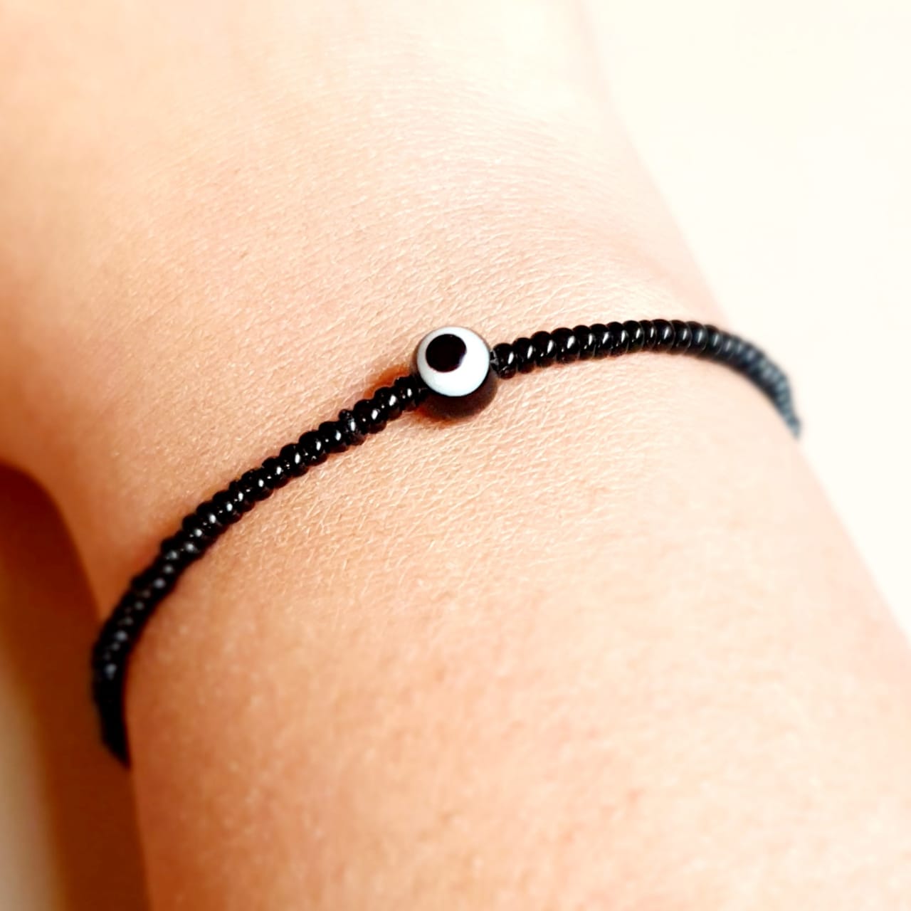 Evil Eye Black Bead Chain Silver Oxidized Bracelet – VOYLLA